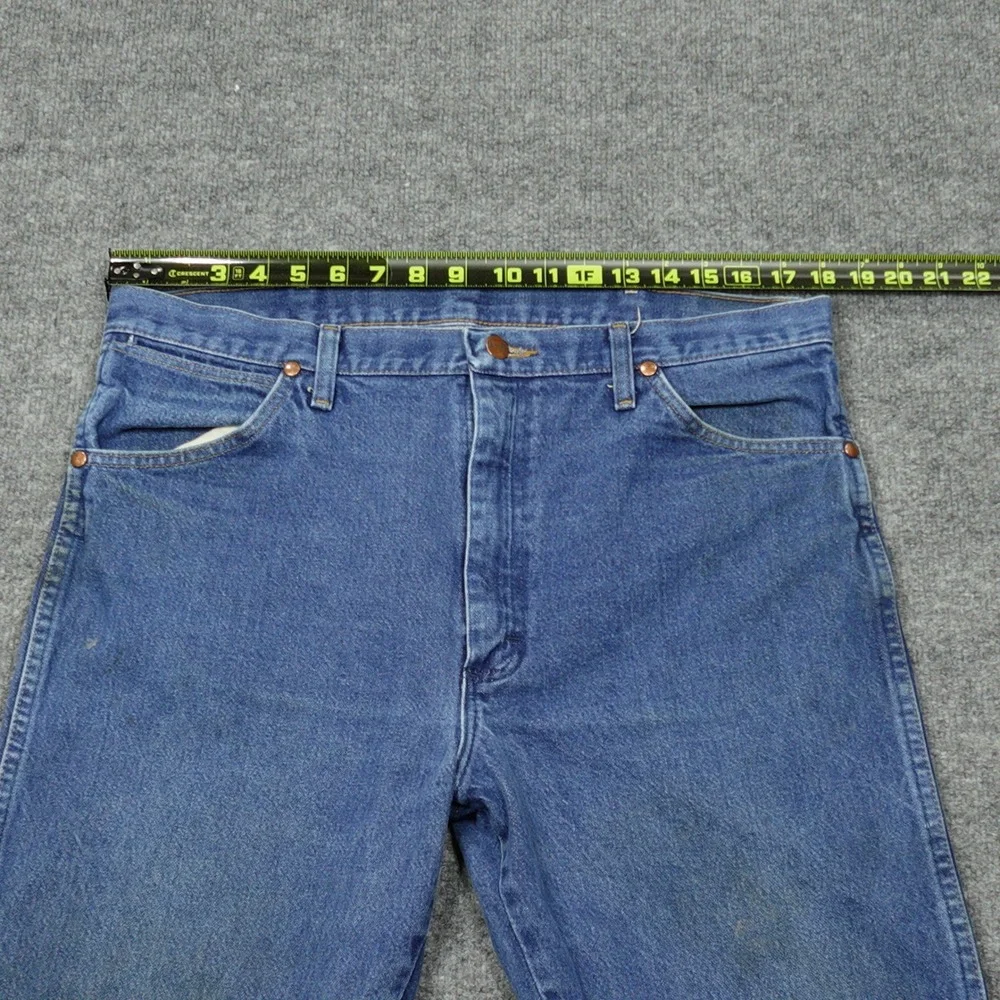 Wrangler 13MWZ Jeans Mens 36x32 Blue Cowboy Cut Original Fit Straight Leg Denim
